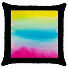 Watercolor Throw Pillow Case (black) by nateshop