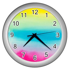 Watercolor Wall Clock (silver) by nateshop