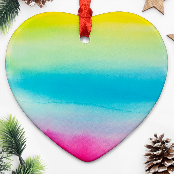 Watercolor Heart Ornament (Two Sides)