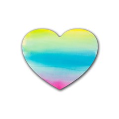 Watercolor Rubber Heart Coaster (4 Pack) by nateshop