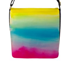 Watercolor Flap Closure Messenger Bag (l) by nateshop