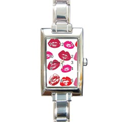 Lips Rectangle Italian Charm Watch by nateshop