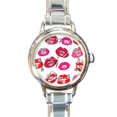 Lips Round Italian Charm Watch by nateshop