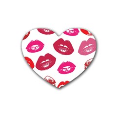 Lips Rubber Heart Coaster (4 Pack) by nateshop