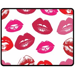 Lips Fleece Blanket (medium)  by nateshop