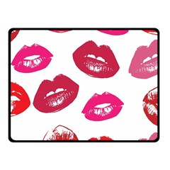 Lips Fleece Blanket (small) by nateshop