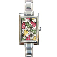 Leaves Rectangle Italian Charm Watch by nateshop