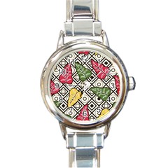 Leaves Round Italian Charm Watch by nateshop