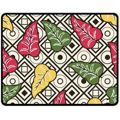 Leaves Double Sided Fleece Blanket (medium)  by nateshop