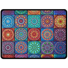 Mandala Art Double Sided Fleece Blanket (large)  by nateshop