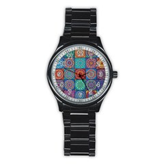 Mandala Art Stainless Steel Round Watch by nateshop