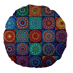 Mandala Art Large 18  Premium Flano Round Cushions by nateshop