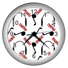 Music Wall Clock (silver) by nateshop