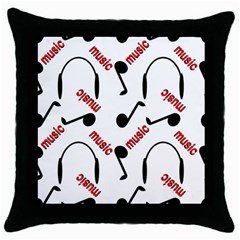 Music Throw Pillow Case (black) by nateshop