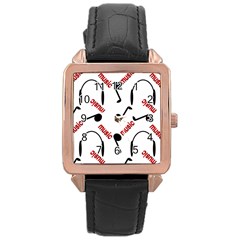 Music Rose Gold Leather Watch  by nateshop