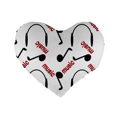 Music Standard 16  Premium Flano Heart Shape Cushions by nateshop