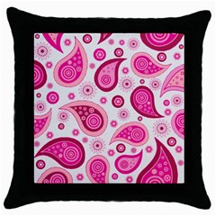 Paisley Throw Pillow Case (black) by nateshop