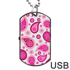 Paisley Dog Tag Usb Flash (one Side) by nateshop