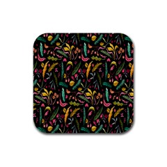 Palm Rubber Square Coaster (4 Pack) by nateshop