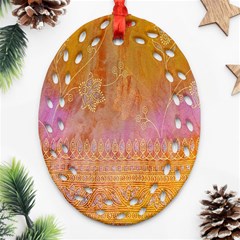 Pattern Cloth Background Ornament (oval Filigree) by nateshop