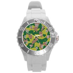 Pattern-camaouflage Round Plastic Sport Watch (l) by nateshop