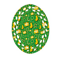 Pattern-cloth Paper Pattern Oval Filigree Ornament (two Sides) by nateshop