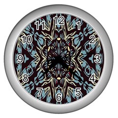 Pattern-mandala Wall Clock (silver) by nateshop