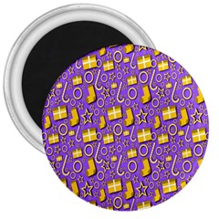 Pattern-purple-cloth Papper Pattern 3  Magnets by nateshop