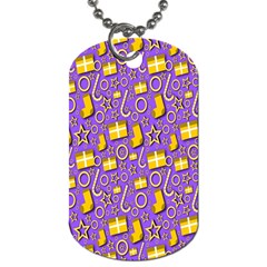 Pattern-purple-cloth Papper Pattern Dog Tag (one Side) by nateshop