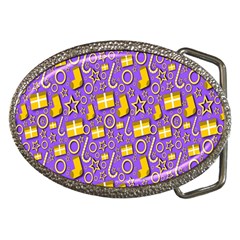 Pattern-purple-cloth Papper Pattern Belt Buckles by nateshop