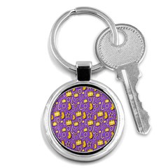 Pattern-purple-cloth Papper Pattern Key Chain (round) by nateshop