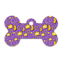 Pattern-purple-cloth Papper Pattern Dog Tag Bone (one Side) by nateshop