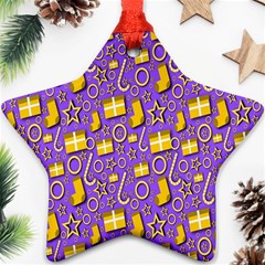 Pattern-purple-cloth Papper Pattern Star Ornament (two Sides) by nateshop