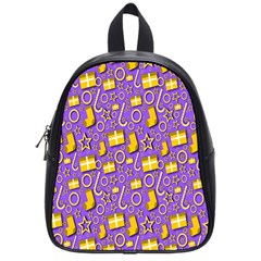 Pattern-purple-cloth Papper Pattern School Bag (small) by nateshop