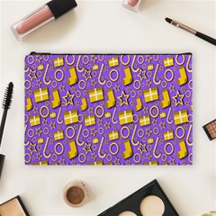 Pattern-purple-cloth Papper Pattern Cosmetic Bag (large) by nateshop