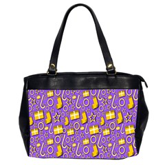 Pattern-purple-cloth Papper Pattern Oversize Office Handbag (2 Sides) by nateshop