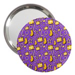 Pattern-purple-cloth Papper Pattern 3  Handbag Mirrors Front