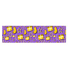 Pattern-purple-cloth Papper Pattern Oblong Satin Scarf (16  X 60 ) by nateshop