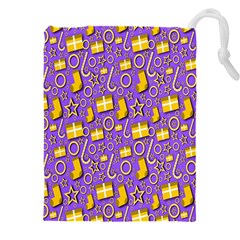 Pattern-purple-cloth Papper Pattern Drawstring Pouch (5xl)