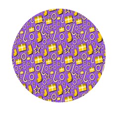 Pattern-purple-cloth Papper Pattern Mini Round Pill Box (pack Of 5)