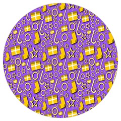 Pattern-purple-cloth Papper Pattern Round Trivet by nateshop