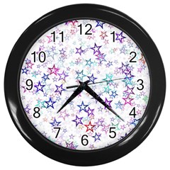 Christmasstars Wall Clock (black) by kyorashop23