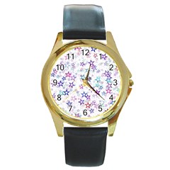 Christmasstars Round Gold Metal Watch