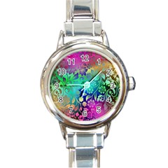 Flower Nature Petal  Blossom Round Italian Charm Watch by Ravend