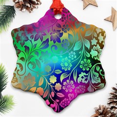 Flower Nature Petal  Blossom Snowflake Ornament (Two Sides)