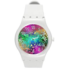 Flower Nature Petal  Blossom Round Plastic Sport Watch (M)