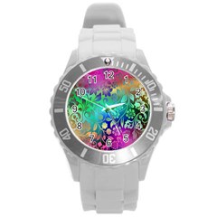 Flower Nature Petal  Blossom Round Plastic Sport Watch (L)