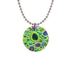 Blob Ring Circle Abstract 1  Button Necklace by Wegoenart