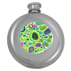 Blob Ring Circle Abstract Round Hip Flask (5 oz)