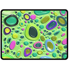 Blob Ring Circle Abstract Fleece Blanket (Large) 